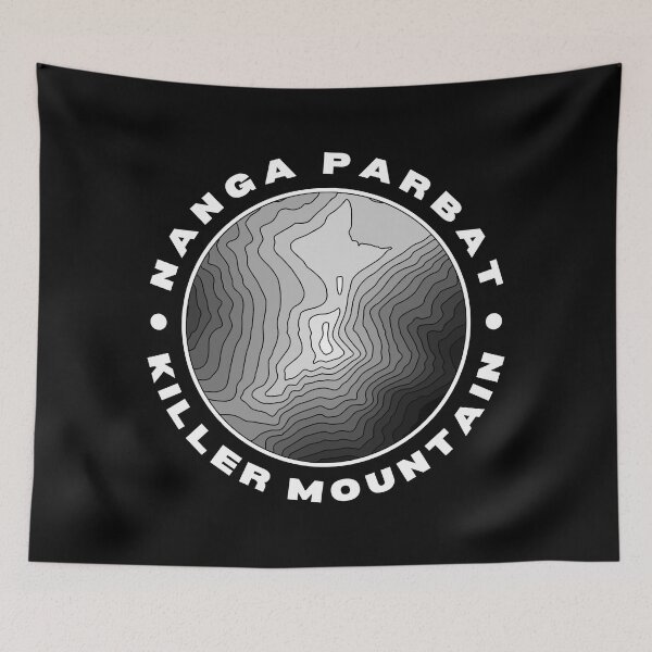 Item preview, Nanga Parbat Killer Mountain Topographical (White Text) designed and sold by RuggedRoo.