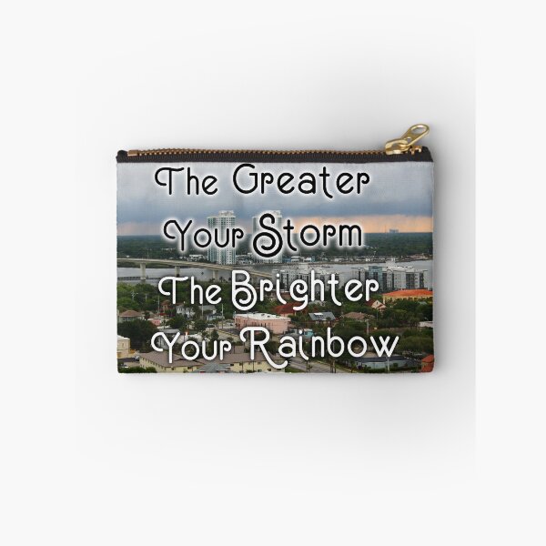 Item preview, The Greater Your Storm, The Brighter Your Rainbow - Inspirational Quote, Colorful Buildings Bridge Skyscrapers designed and sold by Lucidesigns.