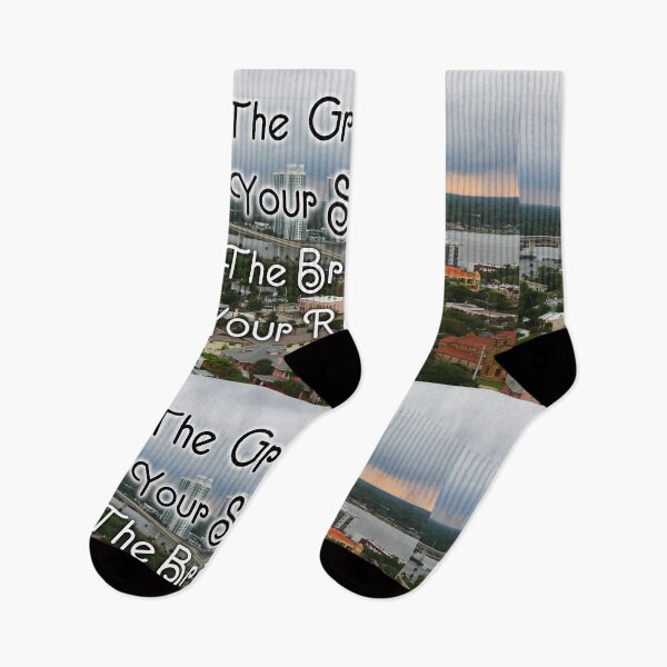 Item preview, The Greater Your Storm, The Brighter Your Rainbow - Inspirational Quote, Colorful Buildings Bridge Skyscrapers designed and sold by Lucidesigns.