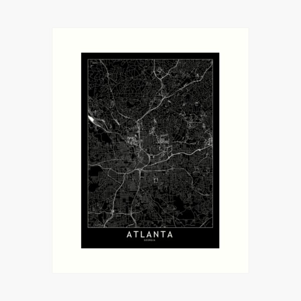 Item preview, Atlanta Black Map designed and sold by multiplicitymap.