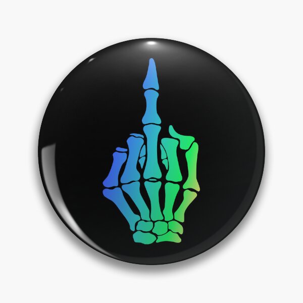 Item preview, Skeleton Middle Finger Colorful Green Blue Bones Halloween designed and sold by HoneyHue.