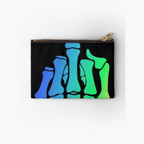Artikelvorschau, Skelett-Mittelfinger-buntes Grün-Blau-Knochen-Halloween entworfen und verkauft von HoneyHue.