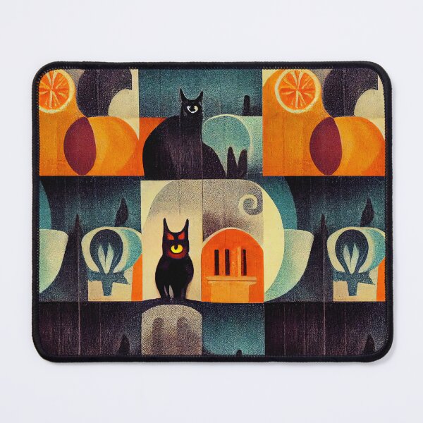 Item preview, BLACK CAT COLLAGE, vintage halloween, Pattern designed and sold by MoreMachine.