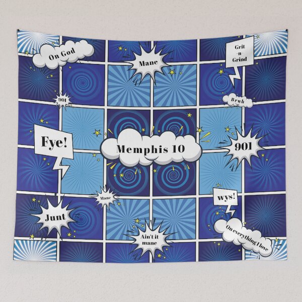 Aperçu de l'œuvre Memphis 10 - Bleu comique créée et vendue par TwinPowerTammy.