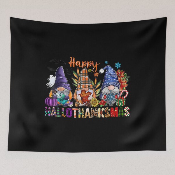 Item preview, Happy Halloween Thanksgiving Christmas HalloThanksMas Gnomes designed and sold by Gromovalilialil.