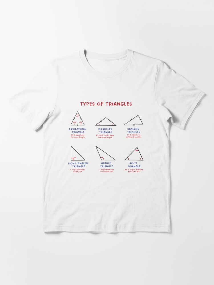 Types of Triangles Math Subject Essential T Shirt