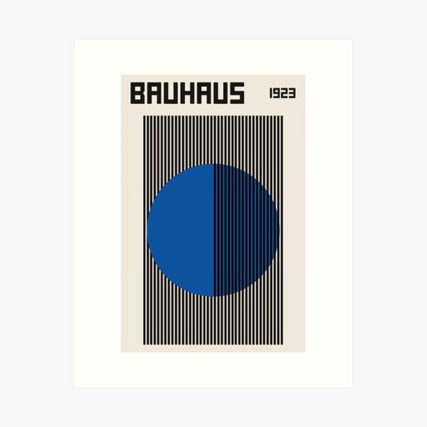 Bauhaus Wall Art Blue Orig Circle Art Print