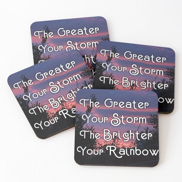 Item preview, The Greater Your Storm, The Brighter Your Rainbow - Inspirational Quote, Pink Sky Aesthetic Photography designed and sold by Lucidesigns.