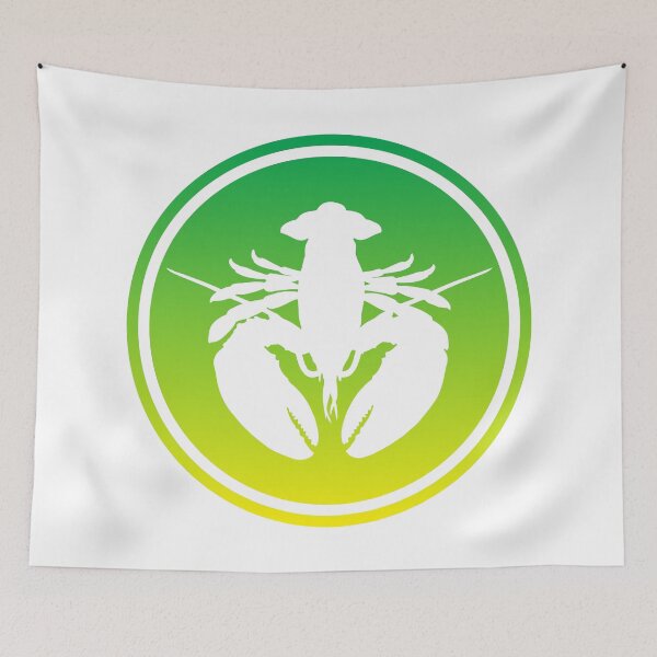 Item preview, Crustaceancore Nautical Lobster Beach Life Yellow Green Sunset designed and sold by jrno11.