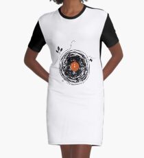 Bezaubernde Schallplatten Vintage T-Shirt Kleid