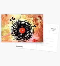 Bezaubernde Schallplatten Vintage Postkarten