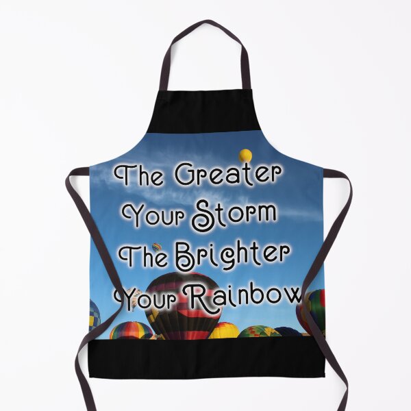 Item preview, The Greater Your Storm, The Brighter Your Rainbow - Inspirational Quote, Colorful Hot Air Balloons Sky Aesthetic Photography designed and sold by Lucidesigns.