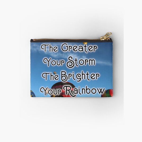 Item preview, The Greater Your Storm, The Brighter Your Rainbow - Inspirational Quote, Colorful Hot Air Balloons Sky Aesthetic Photography designed and sold by Lucidesigns.