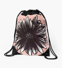 Ink Flower Drawstring Bag