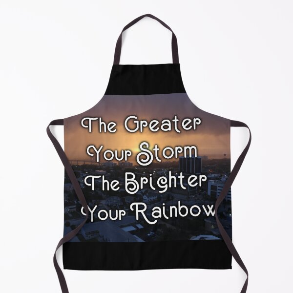 Item preview, The Greater Your Storm, The Brighter Your Rainbow - Inspirational Quote, Colorful Orange Sunset Sky Skyline Aesthetic Photography designed and sold by Lucidesigns.