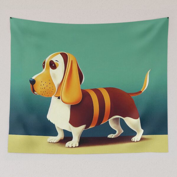 Item preview, Basset Hound Print designed and sold by ThePurpleMelon.