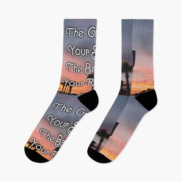 Item preview, The Greater Your Storm, The Brighter Your Rainbow - Inspirational Quote, Colorful Orange Sunset Sky Palm Tree Silhouette Aesthetic Photography designed and sold by Lucidesigns.