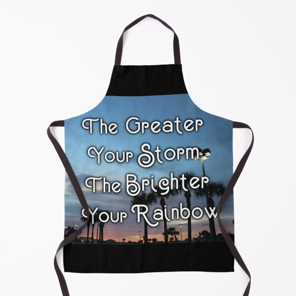 Item preview, The Greater Your Storm, The Brighter Your Rainbow - Inspirational Quote, Colorful Orange Sunset Sky Palm Tree Silhouette Aesthetic Photography designed and sold by Lucidesigns.