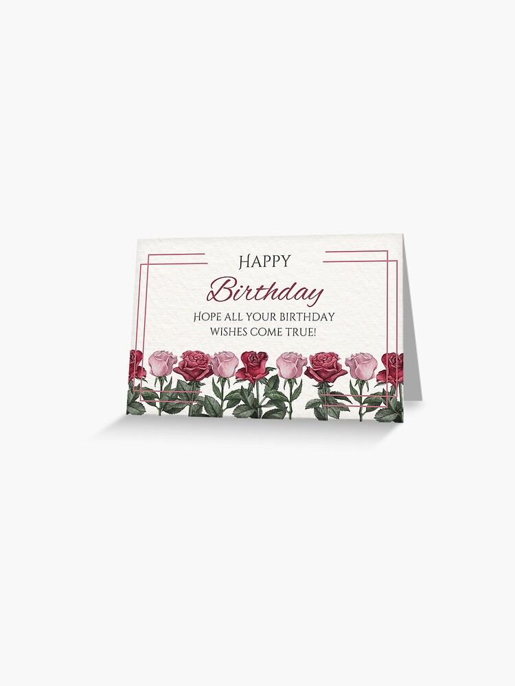 Rose Bouquet Text Happy Birthday Stock Image - Image of postcard