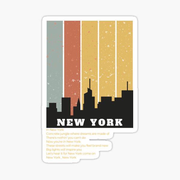 New York Concrete Jungle Lyrics Music Bedroom Decal Wall Art