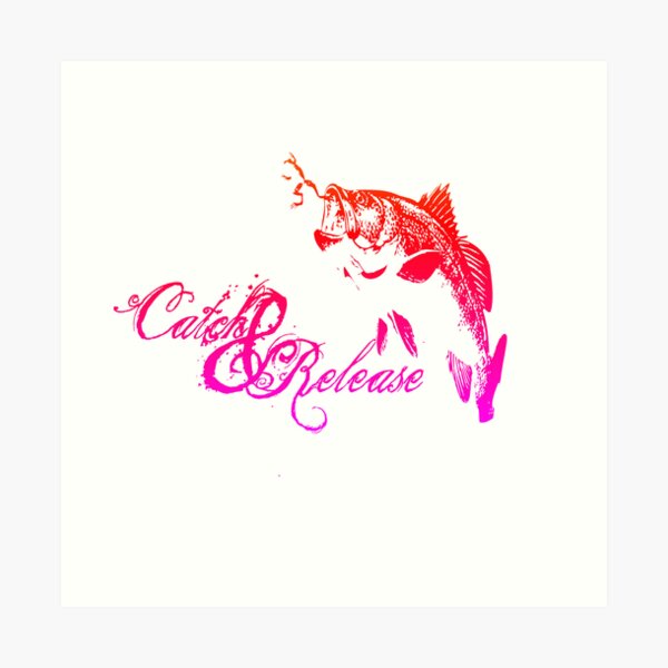 "bass fishing catchand release largemouth bass eating a frog" Art Print