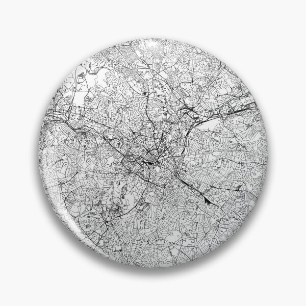 Item preview, Birmingham, England White Map designed and sold by multiplicitymap.
