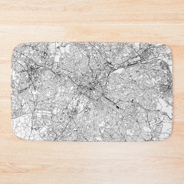Item preview, Birmingham, England White Map designed and sold by multiplicitymap.