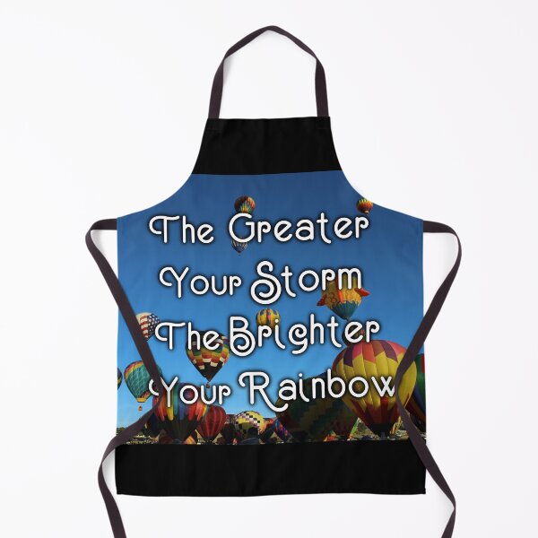 Item preview, The Greater Your Storm, The Brighter Your Rainbow - Inspirational Quote, Colorful Hot Air Balloons Sky Aesthetic Photography designed and sold by Lucidesigns.