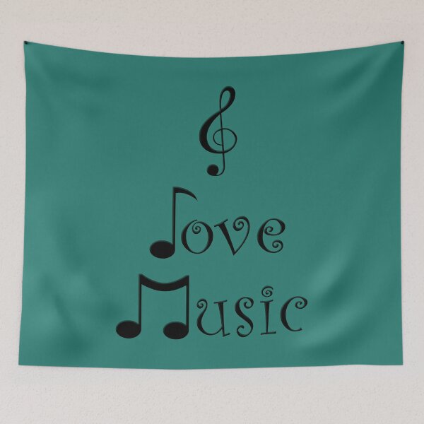 Item preview, I Love Music - Tribal Teal designed and sold by Moonshine Paradise.