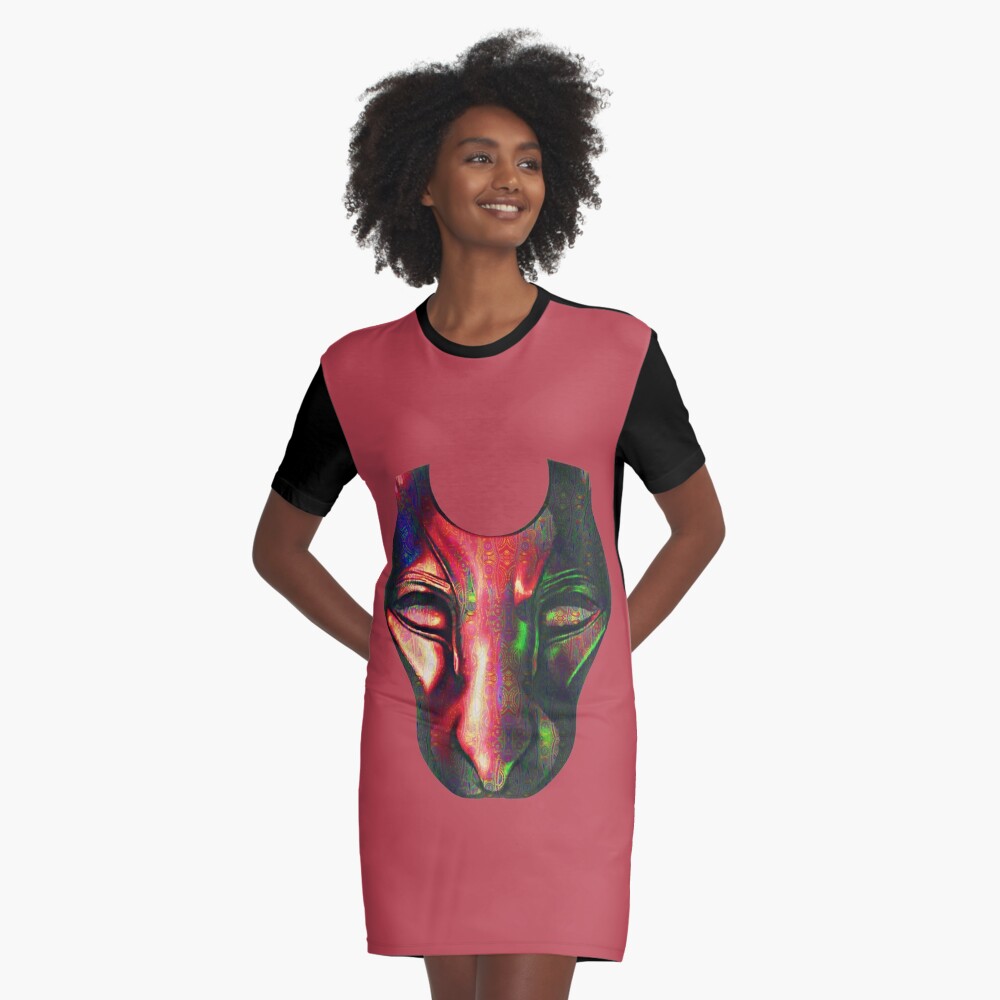 Mask Graphic T-Shirt Dress