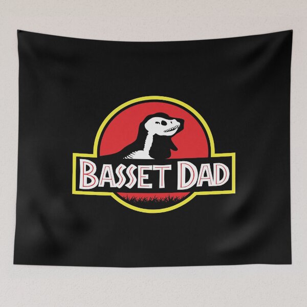 Item preview, (For Dark Background) Jurassic Basset Hound Dad designed and sold by More Cute Dogs.