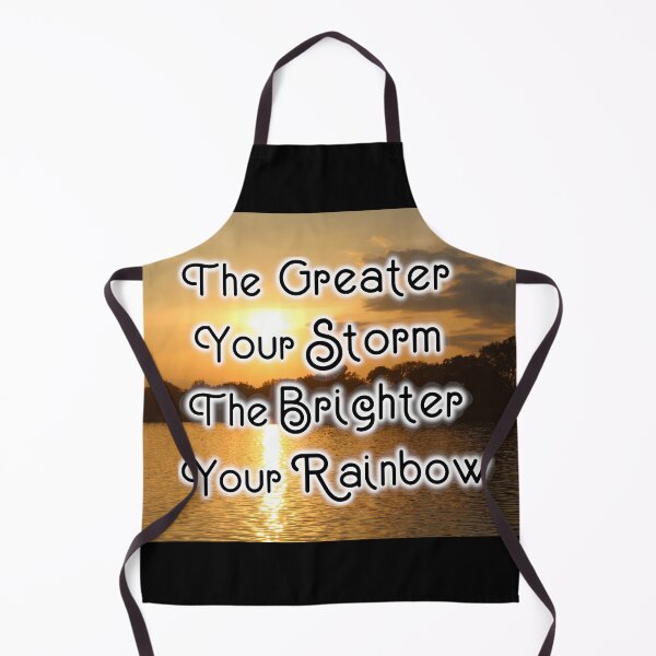 Item preview, The Greater Your Storm, The Brighter Your Rainbow - Inspirational Quote, Orange Sky Aesthetic Photography designed and sold by Lucidesigns.