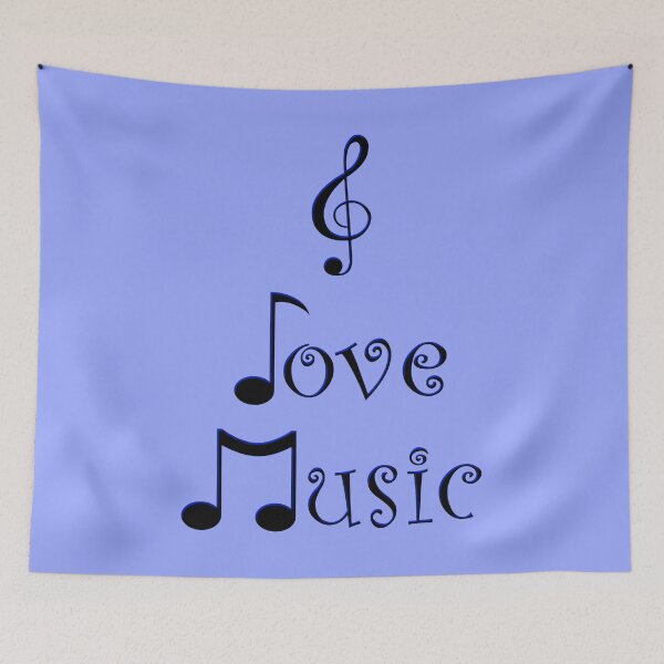 Item preview, I Love Music - Bohemian Blue designed and sold by Moonshine Paradise.