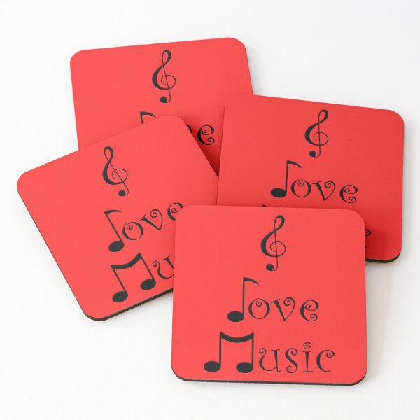 Item preview, I Love Music - Retro Red designed and sold by Moonshine Paradise.