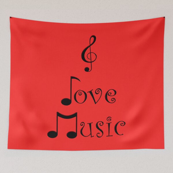 Item preview, I Love Music - Retro Red designed and sold by Moonshine Paradise.