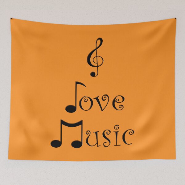 Item preview, I Love Music - Tangerine Tango designed and sold by Moonshine Paradise.