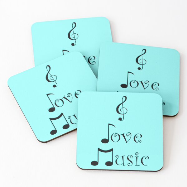 Item preview, I Love Music - Techno Turquoise designed and sold by Moonshine Paradise.