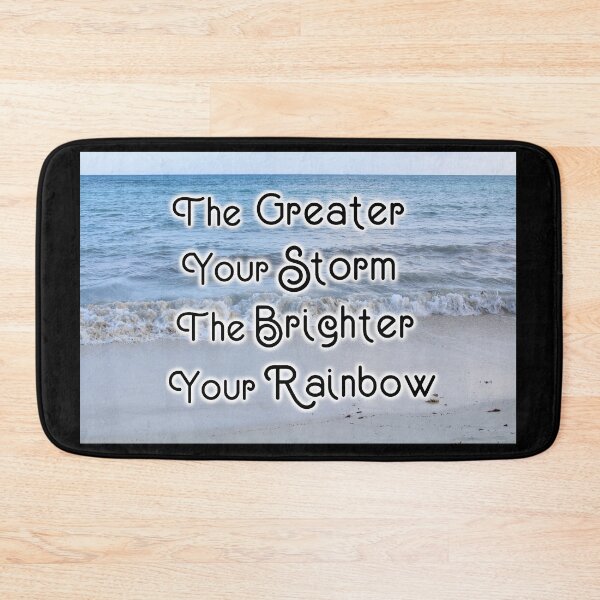 Item preview, The Greater Your Storm The Brighter Your Rainbow, Blue Aqua Ocean Beach Photography, Inspirational Quote designed and sold by Lucidesigns.