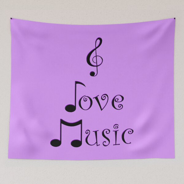 Item preview, I Love Music - Pop Purple designed and sold by Moonshine Paradise.