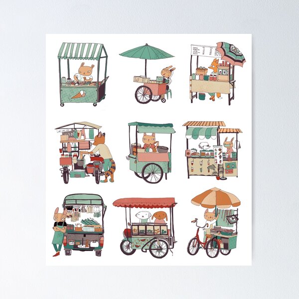 Item preview, Food vans of Thailand designed and sold by surfingsloth.