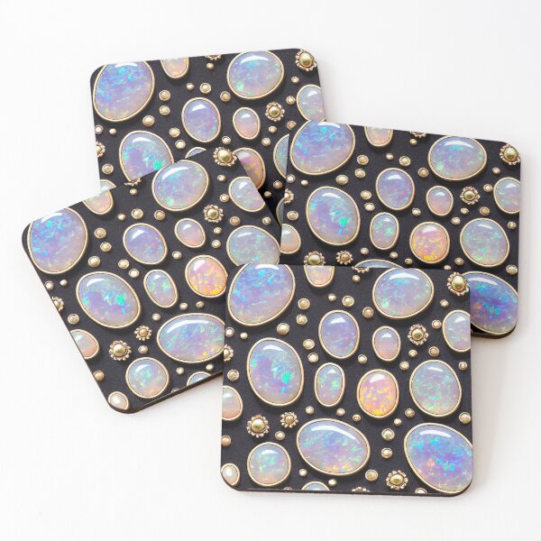 Item preview, Gold and Cabochon Opal Seamless Pattern designed and sold by JediNeil.
