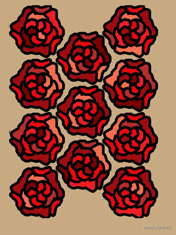 Thumbnail 6 of 6, Premium Oversized Hoodie, Red Roses - Pattern designed and sold by emdotprints.
