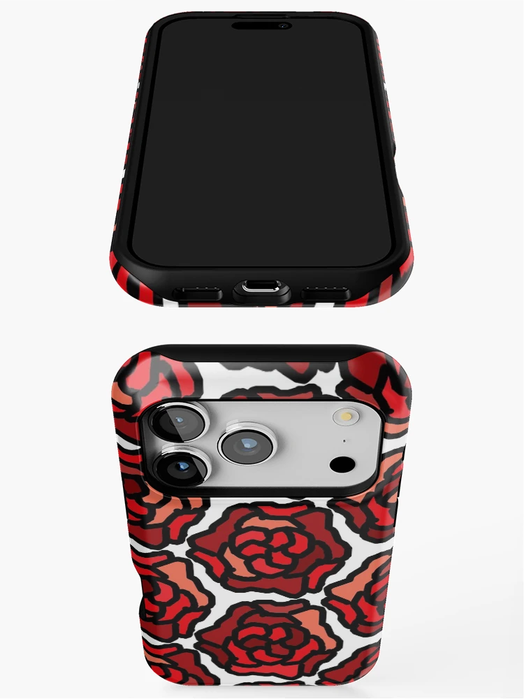 Thumbnail 3 of 4, iPhone Case, Red Roses - Pattern designed and sold by emdotprints.