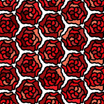 Artwork thumbnail, Red Roses - Pattern by emdotprints
