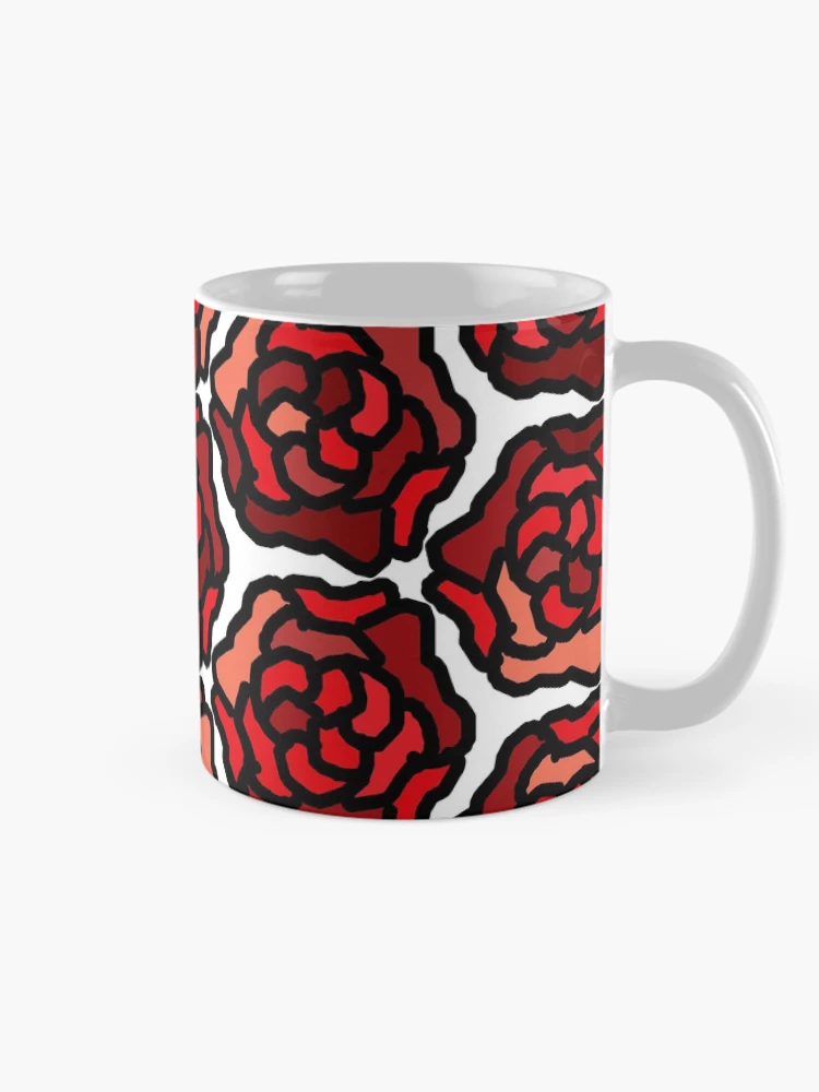 Thumbnail 3 of 6, Coffee Mug, Red Roses - Pattern designed and sold by emdotprints.