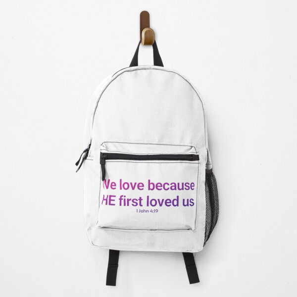 Item preview, 1 John 4:19 We love because he first loved us (Blue Pink) designed and sold by rainbowsinks.