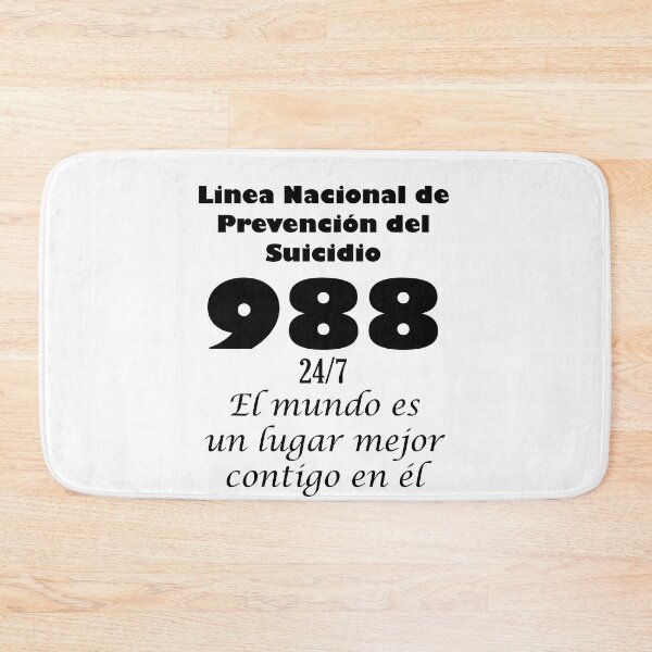 Item preview, National Suicide Prevention Lifeline 988 in Spanish in black and white designed and sold by JoyOfHopeStore.