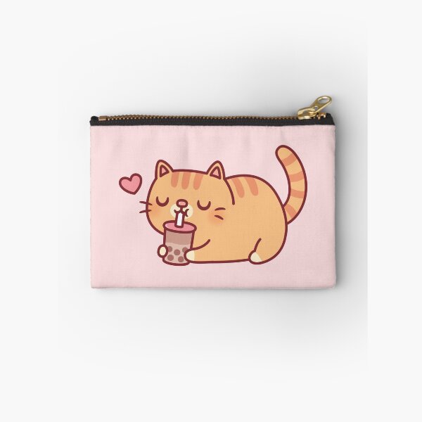 Item preview, Cute Chubby Orange Tabby Cat Loves Boba Tea designed and sold by rustydoodle.