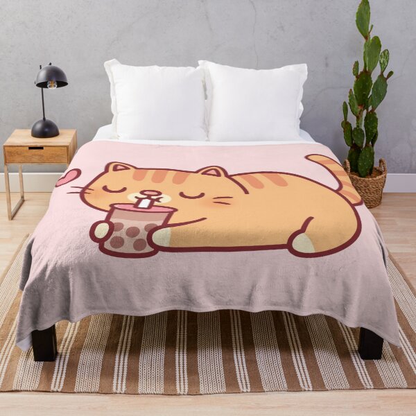 Item preview, Cute Chubby Orange Tabby Cat Loves Boba Tea designed and sold by rustydoodle.