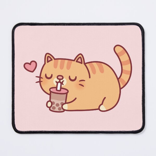 Item preview, Cute Chubby Orange Tabby Cat Loves Boba Tea designed and sold by rustydoodle.